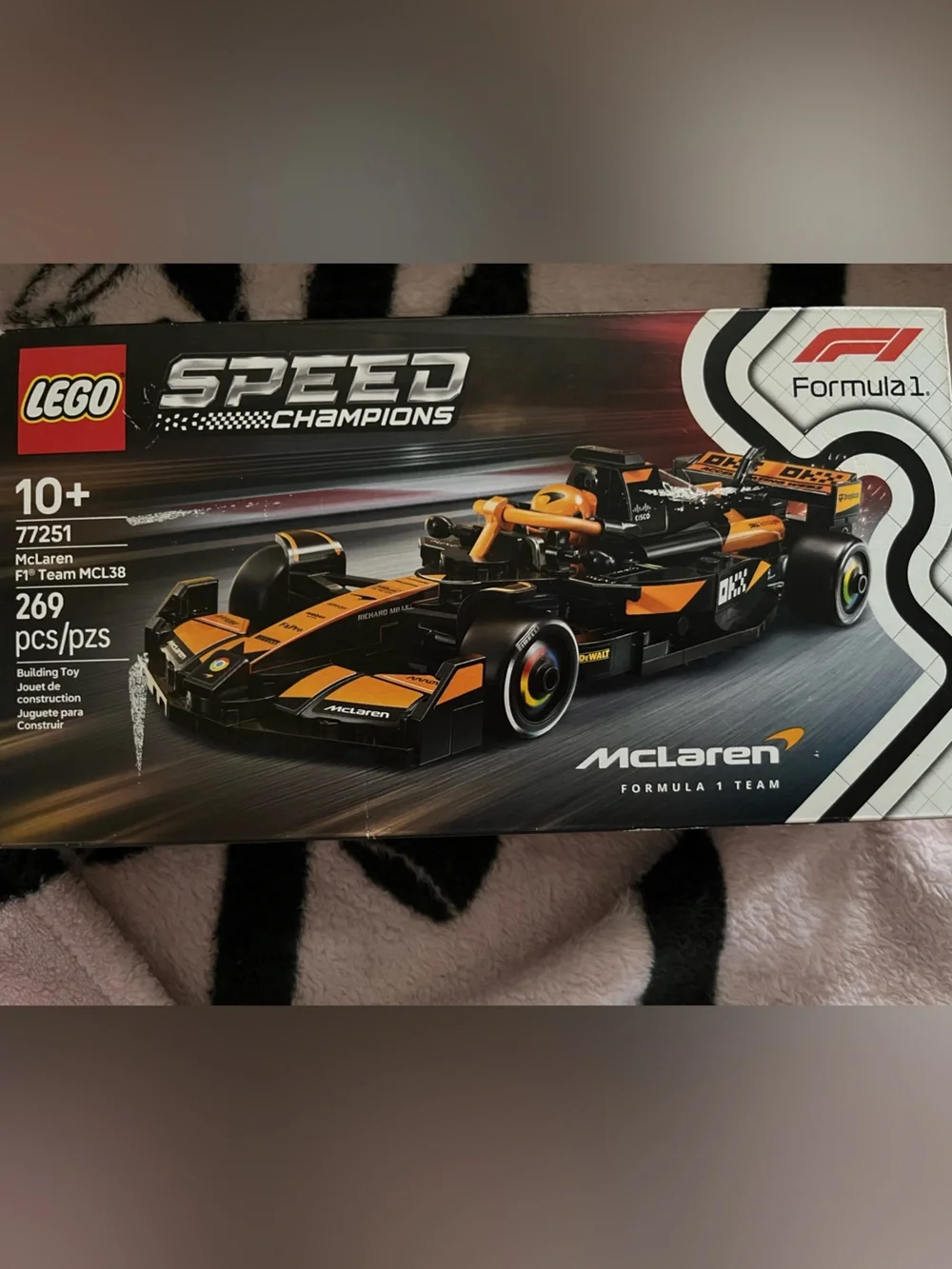 LEGO Speed Champions McLaren F1 Team MCL38 Race Car, set #77251, 269 pieces. New